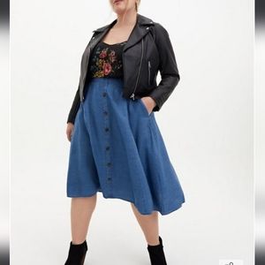 Torrid Denim Midi Skirt with Buttons 2